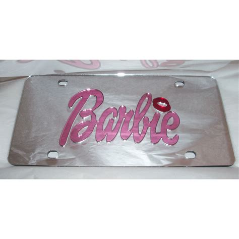 For Barbie Girl License Plate Silverpinkred Brand New Etsy