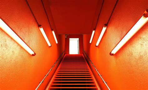 The great collection of neon aesthetic wallpaper for desktop, laptop and mobiles. photography, Orange, Stairs, Neon, Lights, Mirrors Edge ...