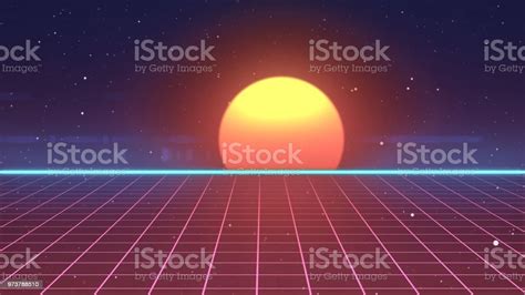 Retro Futuristic 80s Vhs Tape Video Game Intro Landscape 3d