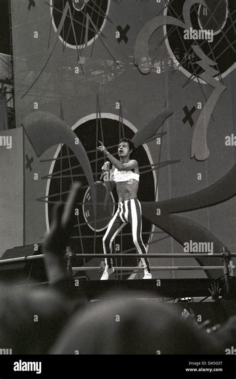 Mick Jagger The Rolling Stones Wembley Stadion 1982 Stockfotografie