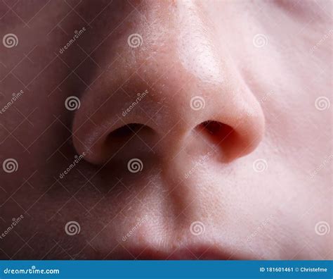 Photo Of Young Caucasian Woman`s Nose Close Up Stock Image Image Of