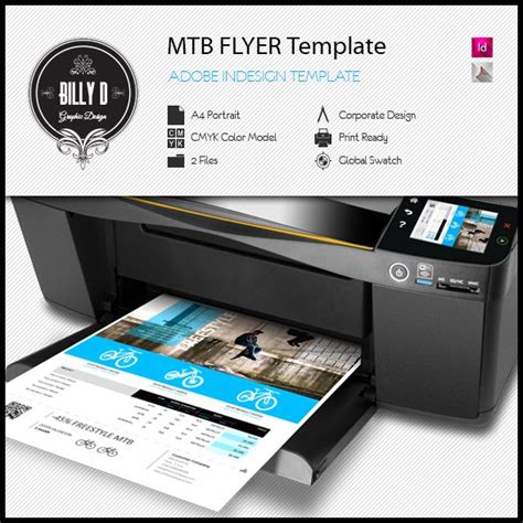 Explore flyer templates for indesign, illustrator & photoshop. MTB A4 Flyer Template for Adobe inDesign with free fonts ...