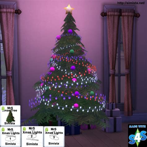 Sims 4 Ccs The Best Christmas Tree And Lights By Simista