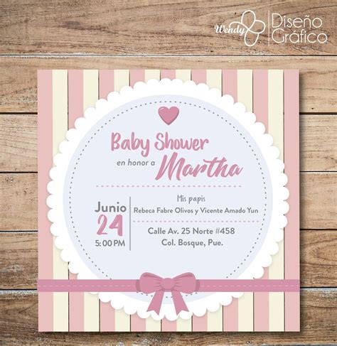 Invitación Baby Shower Niña 1200 En Mercado Libre