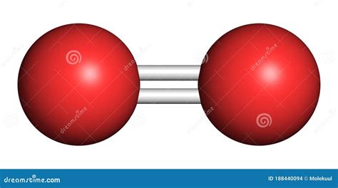 Elemental Oxygen O2 Molecular Model Atoms Are Represented As Spheres