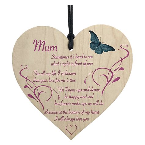 National i love you day 2021 oct 28. Mum I Will Always Love You Wooden Hanging Heart Mothers ...