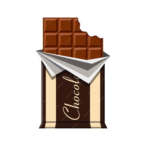 Premium Vector Bitten Chocolate Bar In Opened Red Wrapped Icon