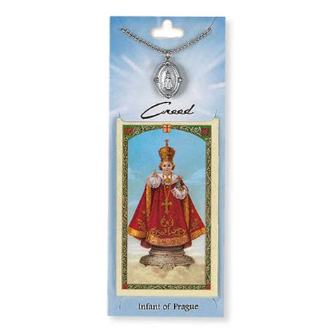 Infant Of Prague Pewter Medal With Prayer Card The Catholic T Store
