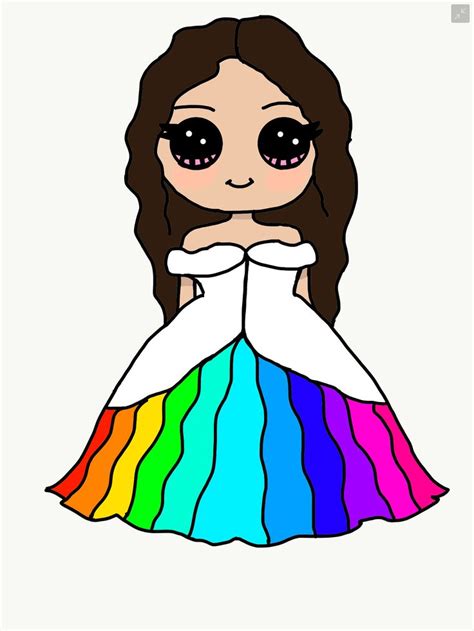 Drawings of people are an integral part of most cartoons, comic books, and fine art. Cute Rainbow dress for a girl | Doodles kawaii, Desenhos ...