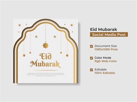 Eid Mubarak Social Media Post Templates Social Media Banner By