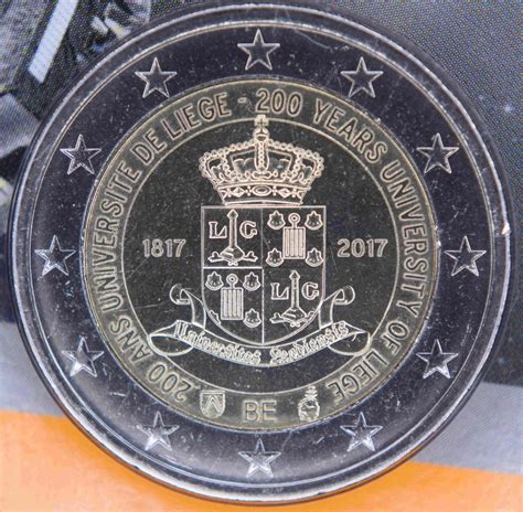 Belgium 2 Euro Coin 200 Years University Of Liège 2017 Euro Coins