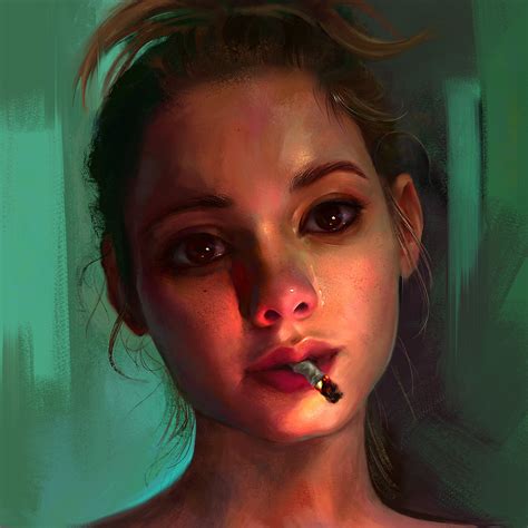 Wallpaper Mandy Jurgens Young Woman Portrait Face Cigarettes