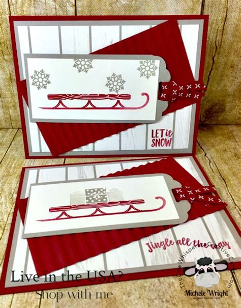 Alpine Adventure Sled And Corrugated Embossing Folder Card Christmas