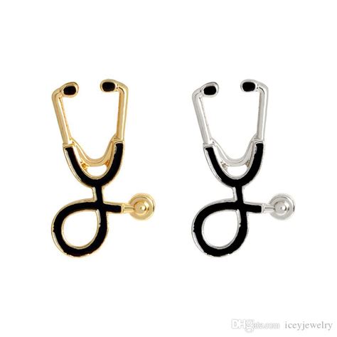 Fashion Multicolor Stethoscope Brooch Pins Nurse Jewelry Collar Lapel