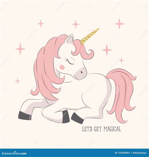 Cute Unicorn Illustration For Kids Stock Vector Illustration Of