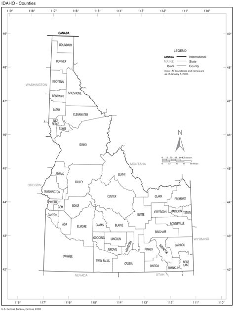 Idaho Counties Map Mapsofnet