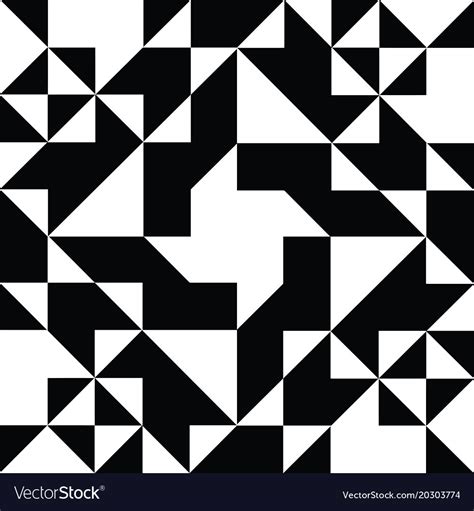 Triangle Geometric Shapes Pattern Black And White Vector Image