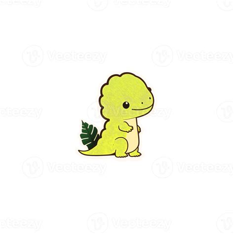 Cute Little Dinosaur Illustration For Sticker And T Shirt Ai