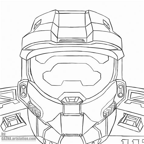 Oc Fanart Drew A Lineart Of Master Chief Rhalo