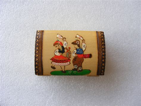 Vintage Wood Box Hand Painted Jewelry Box Hand Decorated Etsy
