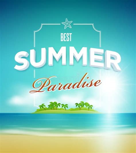 Summer Paradise Poster Design Template Stock Vector Illustration Of