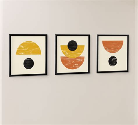 Mid Century Modern Geometric Art Set Of 3 Prints Printable Etsy