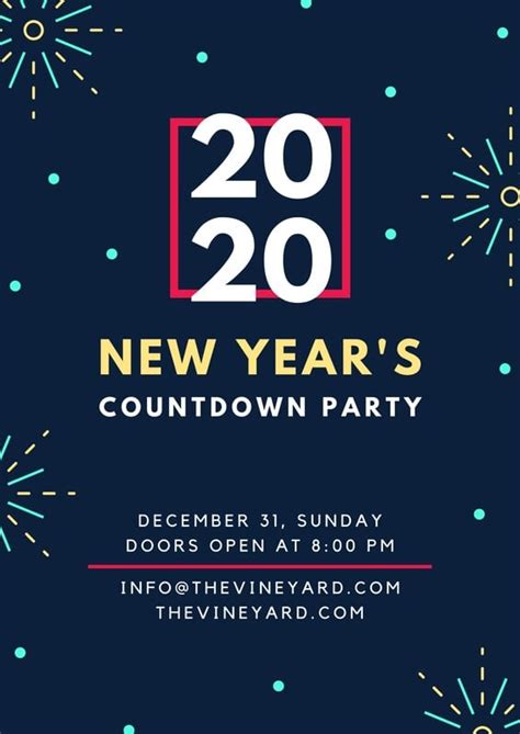 New Years Countdown Party Holiday Poster Templates By Canva