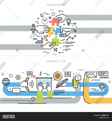 Flat Line Design Vector And Photo Free Trial Bigstock