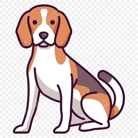 Gambar Ilustrasi Beagle Dalam Gaya Ikon Gambar Kartun Beagle Doodle