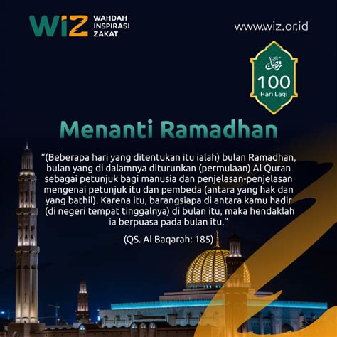 100 Hari Menuju Ramadhan Kita Wahdah Inspirasi Zakat