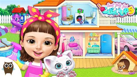 Fun Care Kids Game Sweet Baby Girl Cleanup 5 Messy House Makeover Игра