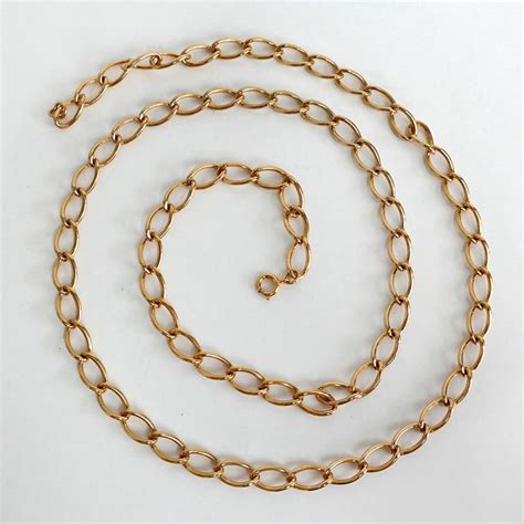 Lot Gold Plated Oval Curved Links Chain