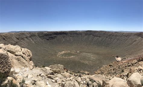 Gigantic Meteor Crater Between Flagstaff And Winslow Arizona