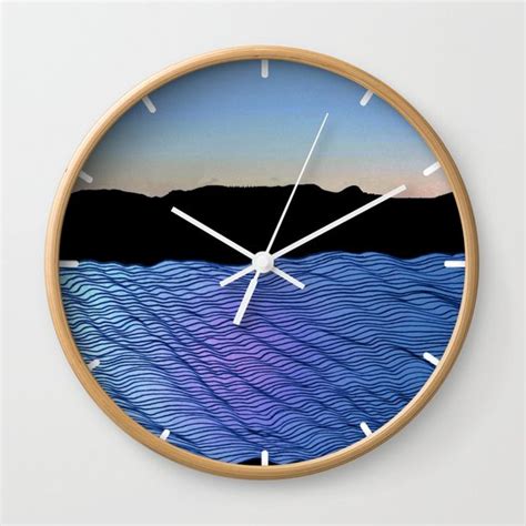 River Wall Clock By Brontosaurus Society6