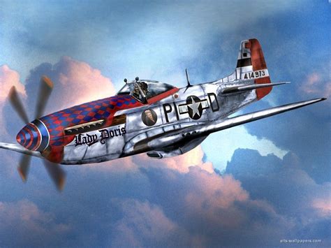 North American P 51 Mustang Aircraft Painting Wwii Fighter Planes