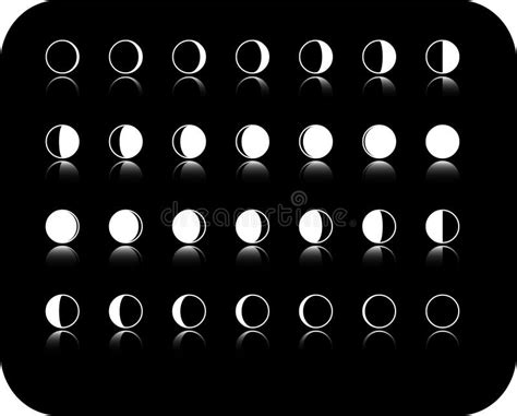 Fase Van De Het Pictogramreeks Van Het Maangekrabbel Maanfase Vector