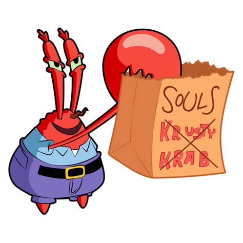 Spongebob Mr Krabs With Soul Bag Sticker Sticker Mania