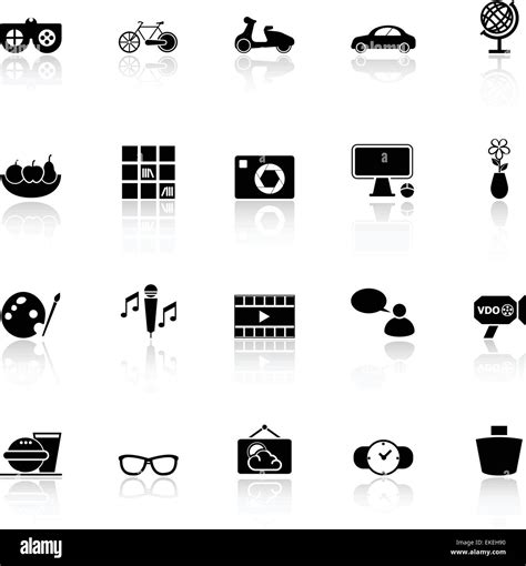 Favorite And Like Icons With Reflect On White Background Stock Vector