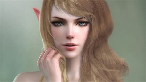 1920x1080 Hand Elf Girl Face Art Elf Moon Hyunsoo Ear