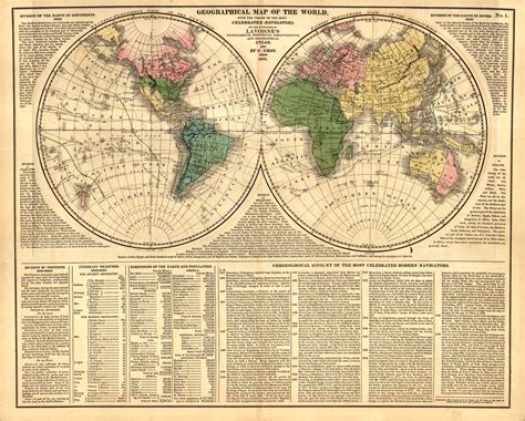 Geographical Map Of The World Art Source International