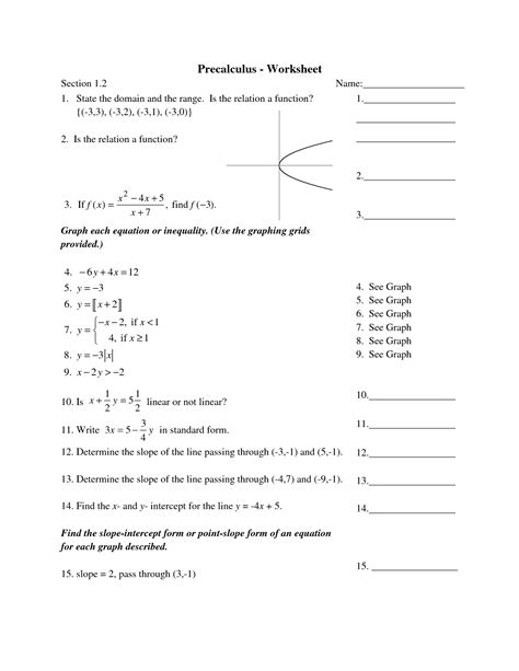 All worksheets created with infinite precalculus. 10 Best Images of Physics 11 Worksheets - English Exam Papers Grade 12, Pre Calculus Worksheets ...