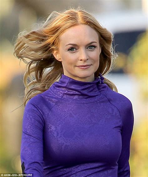 Heather Graham Is A Purple Clad Action Star On The La Set