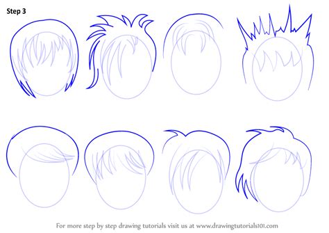 How To Draw Anime Hair Male Step By Step Dibujar 그리기 Malerei Mignion