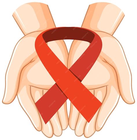 Free Vector Red Ribbon Aids Hiv Symbol