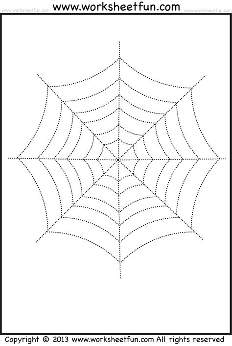 spider web tracing  coloring  halloween worksheets  printable worksheets worksheetfun