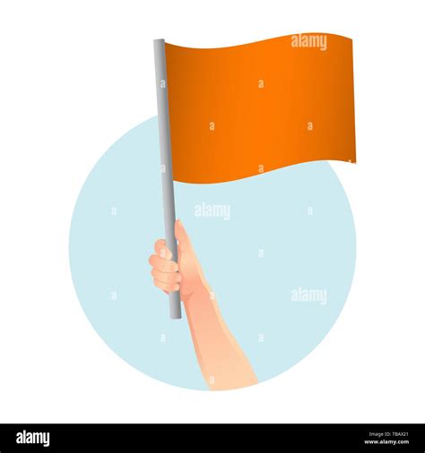 Bandera Naranja En La Mano Ilustraci N De Bandera Naranja Fotograf A