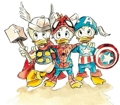 Donald Ducks Nephews As Superheros Thor Spiderman Catawiki