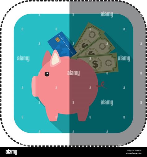 Symbol Save Money Pig Icon Vector Illustration Image Stock Vector