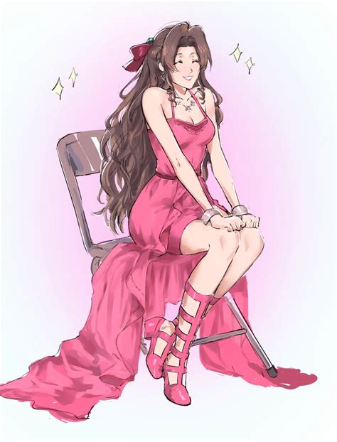 Aerith Gainsborough Final Fantasy And 2 More Drawn By Kivavis Danbooru