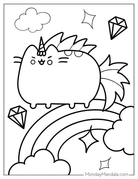 48 Pusheen Coloring Pages Free Pdf Printables 47 Off